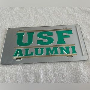 USF University of South Florida Bulls Alumni mirrored license plate.